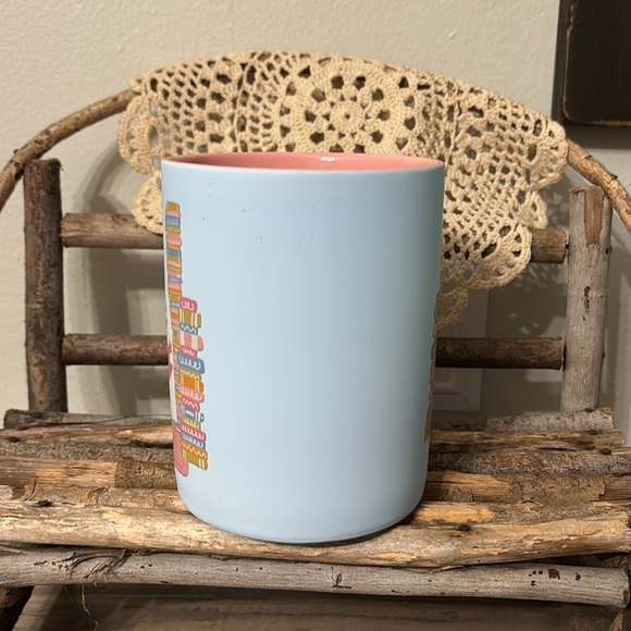 Spooky Readers Book Club Ghost Reading a Book Soft Touch Blue Pink Coffee Mug - Picture 5 of 11